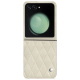 硬质真皮保护套 Samsung Galaxy Z Flip5 - Blanc escumo - Couture ( Pantone #D6D6D1 )