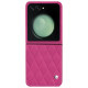 Coque cuir Samsung Galaxy Z Flip5 - Rose BB - Couture ( Pantone #DB599F )