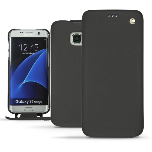 가죽 커버 Samsung Galaxy S7 Edge - Noir ( Nappa - Black ) 