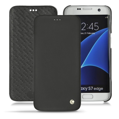 가죽 커버 Samsung Galaxy S7 Edge - Noir ( Nappa - Black ) 