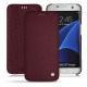 Housse cuir Samsung Galaxy S7 Edge - Lie de vin ( Pantone 5115C ) 