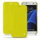 Samsung Galaxy S7 Edge leather case - Jaune fluo