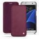 Housse cuir Samsung Galaxy S7 Edge - Prune vintage ( Pantone 512C ) 