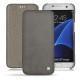 Samsung Galaxy S7 Edge leather case - Acier vintage ( Pantone 403C ) 