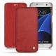 Housse cuir Samsung Galaxy S7 Edge - Cerise vintage ( Pantone 185C ) 
