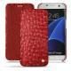 Samsung Galaxy S7 Edge leather case - Autruche ciliegia