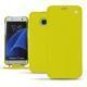 Housse cuir Samsung Galaxy S7 Edge - Jaune fluo