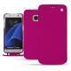 Capa em pele Samsung Galaxy S7 Edge - Rose fluo