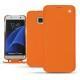 Capa em pele Samsung Galaxy S7 Edge - Orange fluo