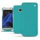 Lederschutzhülle Samsung Galaxy S7 Edge - Bleu fluo