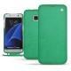 Samsung Galaxy S7 Edge leather case - Menthe vintage ( Pantone 562C ) 