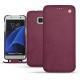 Samsung Galaxy S7 Edge leather case - Prune vintage ( Pantone 512C ) 