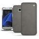 Samsung Galaxy S7 Edge leather case - Acier vintage ( Pantone 403C ) 
