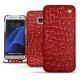 Samsung Galaxy S7 Edge leather case - Autruche ciliegia