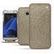 Housse cuir Samsung Galaxy S7 Edge - Autruche desert