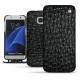 Housse cuir Samsung Galaxy S7 Edge - Autruche nero