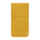 Pochette cuir Apple iPhone 16 - Jaune soulèu - Couture ( Pantone #F3B934 )