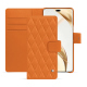 Honor 200 Pro leather wallet case - Orange - Couture ( Nappa - Pantone #ff9351 ) 