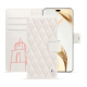 Étui portefeuille cuir Honor 200 Pro - Blanc escumo - Couture ( Pantone #D6D6D1 )