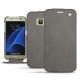 Samsung Galaxy S7 leather case - Acier vintage ( Pantone 403C ) 