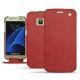Housse cuir Samsung Galaxy S7  - Cerise vintage ( Pantone 185C ) 