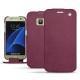 Samsung Galaxy S7 leather case - Prune vintage ( Pantone 512C ) 