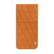 Google Pixel 9 Pro Fold leather pouch with flap - Mandarine vintage - Couture ( Pantone #d47231 ) 