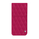 Google Pixel 9 Pro Fold leather pouch with flap - Rose fluo - Couture ( Pantone #ff16b4 ) 