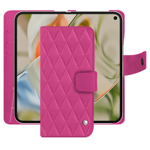 Custodia portafoglio in pelle di lusso per Google Pixel 9 Pro Fold - Protezione Premium di NoreveRose BB - Couture ( Pantone #DB599F )