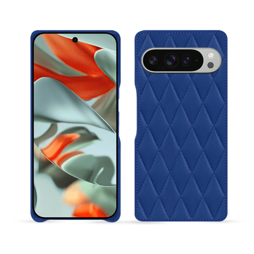 Capa de couro premium para Google Pixel 9 Pro XL - Noreve | Elegância e alta qualidadeBleu océan - Couture ( Nappa - Pantone #15458a) 