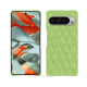 Google Pixel 9 Pro XL leather cover - Vert olive - Couture ( Nappa - Pantone #a7c58e ) 