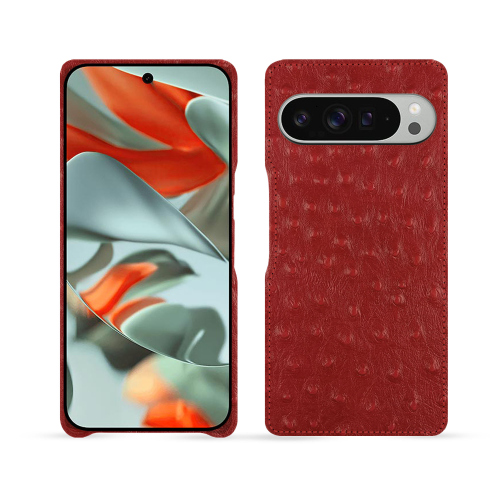 Funda de piel premium para Google Pixel 9 Pro XL - Noreve | Elegancia y alta calidadAutruche ciliegia ( Pantone #a4343a ) 