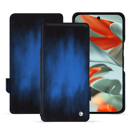 Lederschutzhülle mit horizontaler Klappe für Google Pixel 9 Pro XL | Luxus und Qualität - NoreveBleu Patine