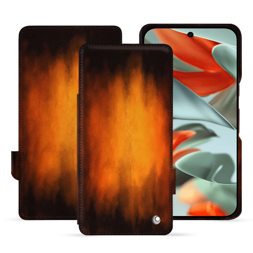 Capa de proteção em pele com aba horizontal para Google Pixel 9 Pro XL | Luxo e qualidade - NoreveFauve Patine