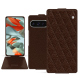 Housse cuir Google Pixel 9 Pro XL - Châtaigne - Couture ( Pantone #1b1107 ) 