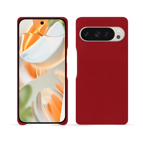 Funda protectora de cuero de lujo Google Pixel 9 Pro | Elegancia y seguridad - NoreveRouge ( Nappa - Pantone #d50032 ) 