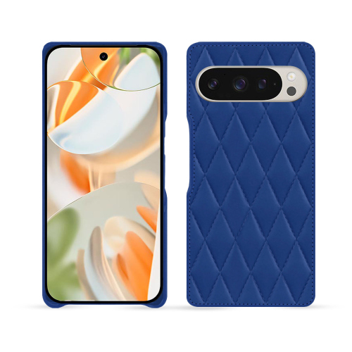 Leather Protective Shell Luxury Google Pixel 9 Pro | Elegance and Security - NoreveBleu océan - Couture ( Nappa - Pantone #15458a) 