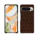 Google Pixel 9 Pro leather cover - Châtaigne - Couture ( Pantone #1b1107 ) 
