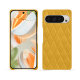 Google Pixel 9 Pro leather cover - Jaune soulèu - Couture ( Pantone #F3B934 )