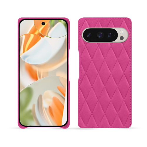 Guscio protettivo in pelle di lusso per Google Pixel 9 Pro | Eleganza e sicurezza - NoreveRose BB - Couture ( Pantone #DB599F )