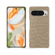 Coque cuir Google Pixel 9 Pro - Autruche desert ( Pantone #A39382 ) 