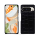 Capa em pele Google Pixel 9 Pro - Crocodile nero ( Noir / Black) 