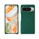 Google Pixel 9 Pro leather cover - Crocodile pino ( Pantone #173F35 ) 