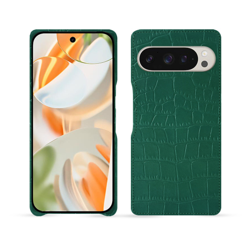 谷歌 Pixel 9 Pro 皮革保护壳 - NoreveCrocodile pino ( Pantone #173F35 ) 