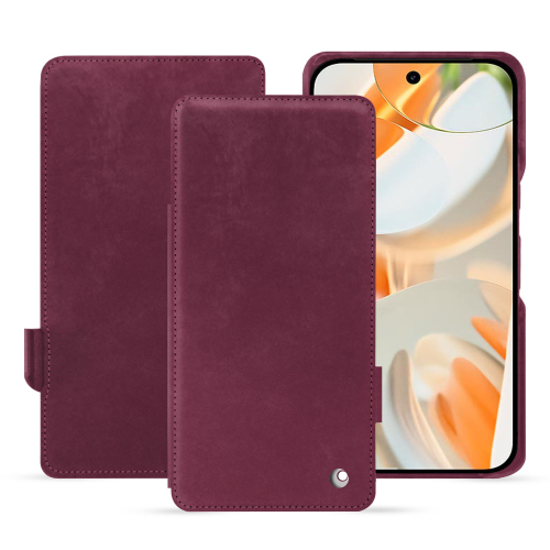 Google Pixel 9 Pro用高級横型フラップケース｜NorevePrune vintage ( Pantone #612434 ) 