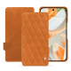 Google Pixel 9 Pro leather case - Mandarine vintage - Couture ( Pantone #d47231 ) 