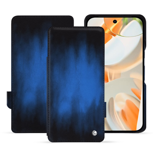 Funda protectora solapa horizontal de cuero Google Pixel 9 Pro | Noreve LuxeBleu Patine