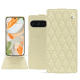 Google Pixel 9 Pro leather case - Ivoire - Couture ( Pantone #d6d6c6 ) 