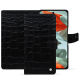 Google Pixel 9 Pro XL leather wallet case - Crocodile nero ( Noir / Black) 