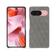 Google Pixel 9 leather cover - Acier vintage - Couture ( Pantone #d85827b ) 